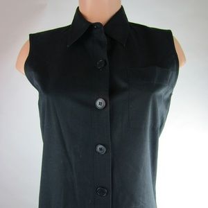 DKNY Black Sleeveless long shirt dress